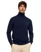 Pull Rigby Go col roulé marine