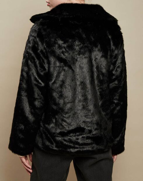 Veste zippée  en Fausse Fourrure noire