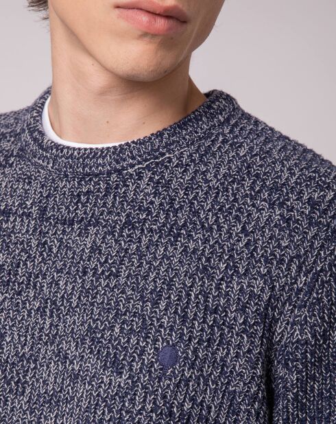 Pull en Laine mélangée Vercors col rond marine