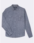 Chemise en Flanelle droite et ample Cerisy marine chiné