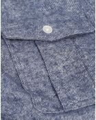 Chemise en Flanelle droite et ample Cerisy marine chiné