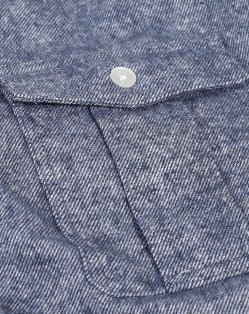 Chemise en Flanelle droite et ample Cerisy marine chiné