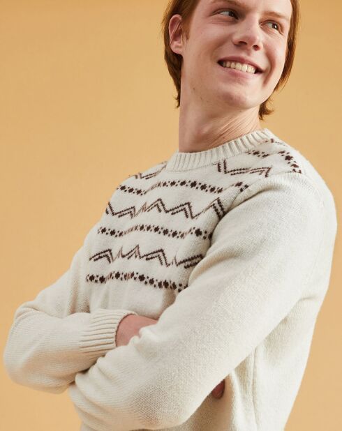 Pull en Laine mélangée Vercors col rond écru