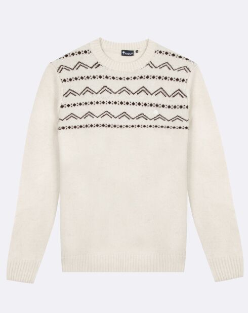 Pull en Laine mélangée Vercors col rond écru