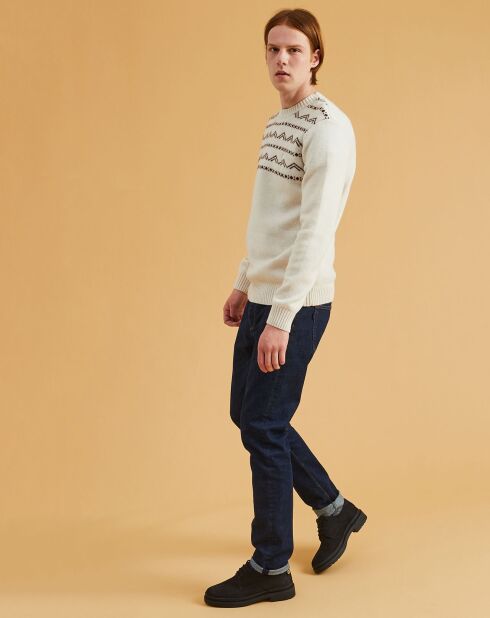 Pull en Laine mélangée Vercors col rond écru