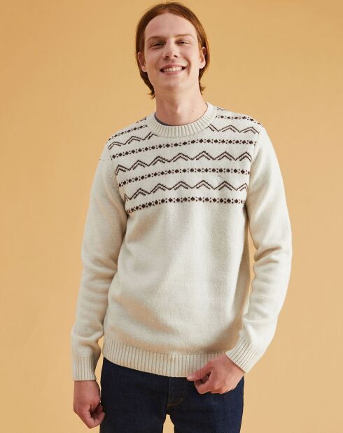 Pull en Laine mélangée Vercors col rond écru