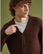 Cardigan 100% Laine Mérinos Chandelais marron