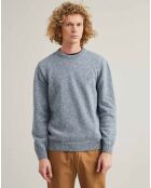 Pull Amboise col rond bleu chiné