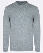 Pull Amboise col rond bleu chiné