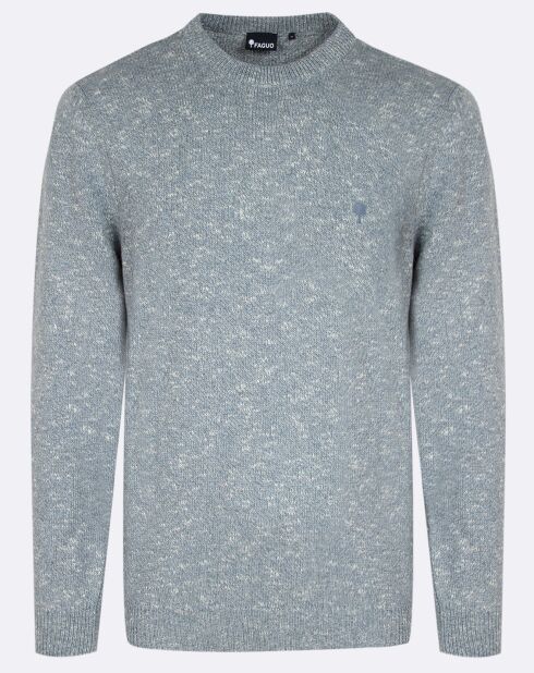 Pull Amboise col rond bleu chiné