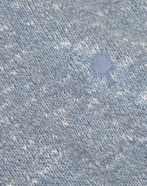 Pull Amboise col rond bleu chiné