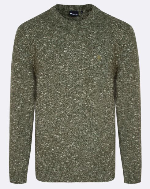 Pull Amboise col rond kaki chiné