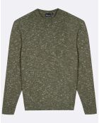Pull Amboise col rond kaki chiné