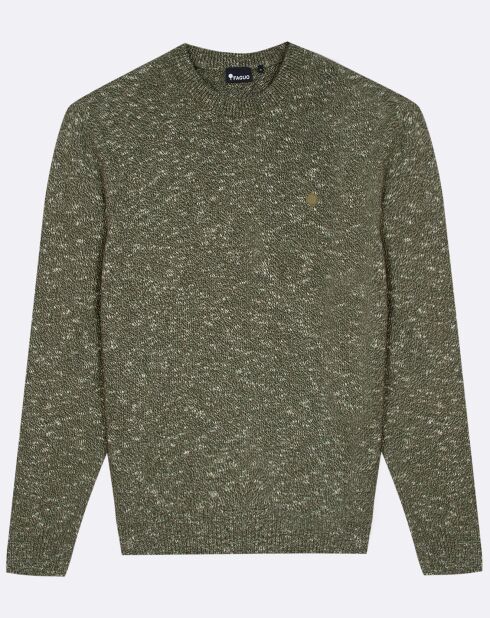 Pull Amboise col rond kaki chiné