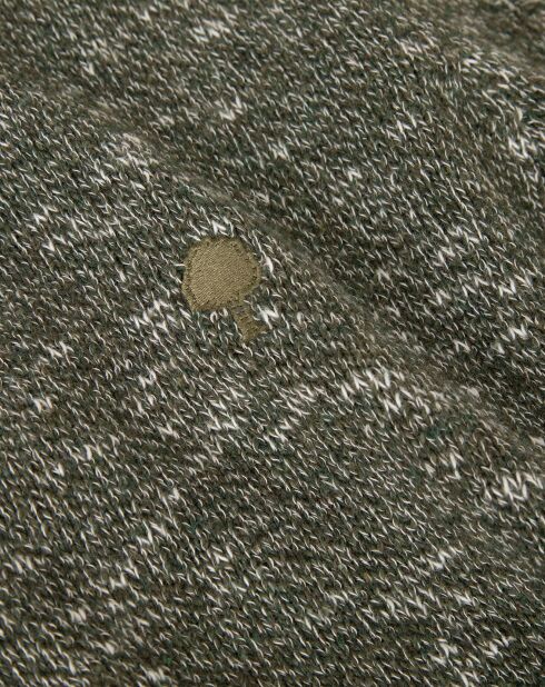 Pull Amboise col rond kaki chiné