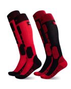 2 paia di calzini da sci Pro Team in misto lana merino rosso/nero