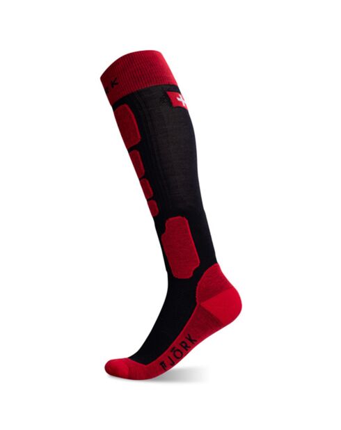 2 paia di calzini da sci Pro Team in misto lana merino rosso/nero