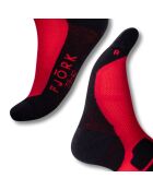 2 paia di calzini da sci Pro Team in misto lana merino rosso/nero