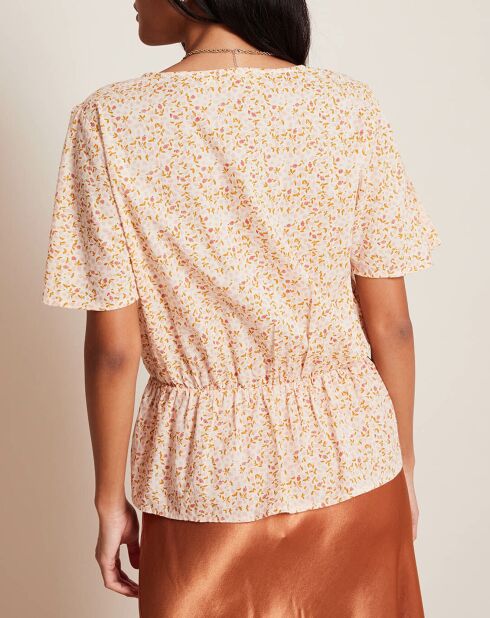 Top Sandro con estampado de capullos rosas