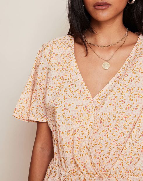 Top Sandro con estampado de capullos rosas