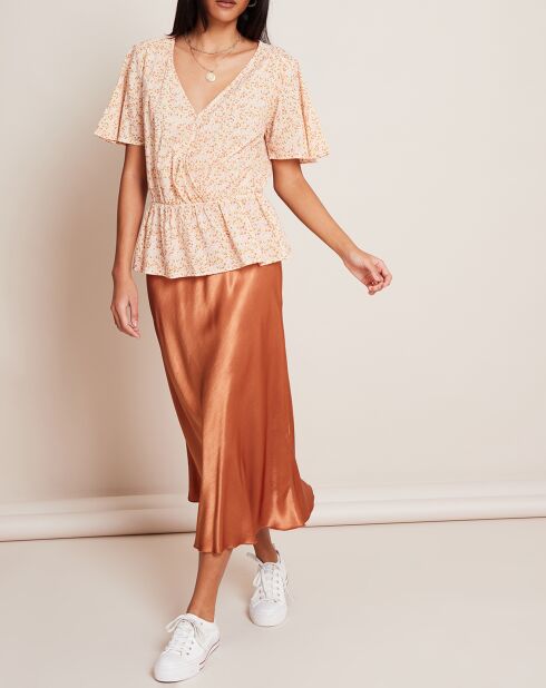 Top Sandro con estampado de capullos rosas