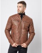 Veste en Cuir Jefferson cognac