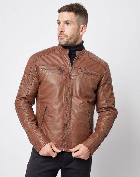 Veste en Cuir Jefferson cognac