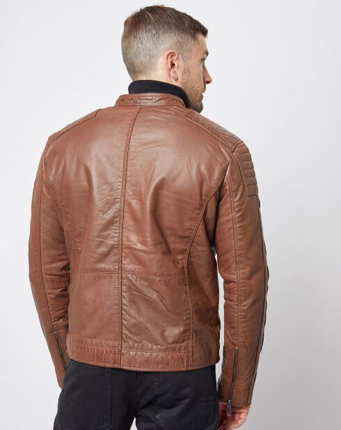 Veste en Cuir Jefferson cognac