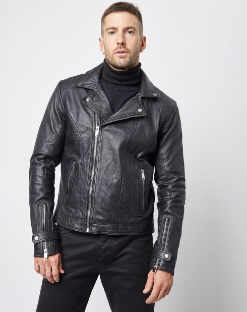 Jett zwarte leren jas