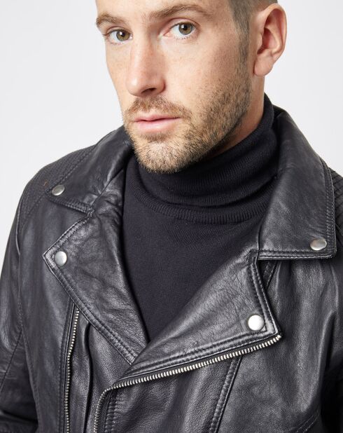 Jett zwarte leren jas