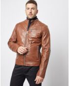 Veste en Cuir John cognac