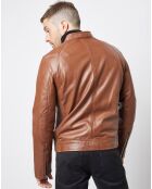 Veste en Cuir John cognac