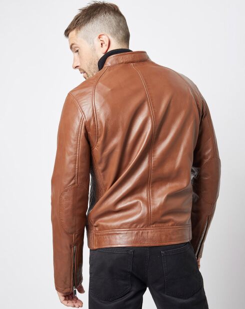 Veste en Cuir John cognac