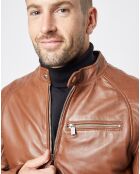 Veste en Cuir John cognac