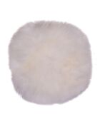 Coussin de siège en peau lainée blanc - D.35x5 cm