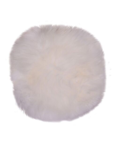 Coussin de siège en peau lainée blanc - D.35x5 cm
