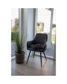 Coussin de siège en peau lainée marron - D.35x5 cm