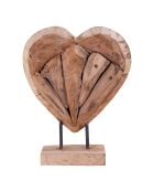 Coeur décoratif en teck Almada nature - 25x9x30 cm