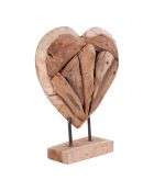 Coeur décoratif en teck Almada nature - 25x9x30 cm