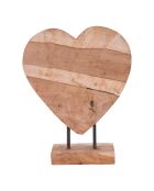 Coeur décoratif en teck Almada nature - 25x9x30 cm