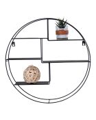 Mensola tonda con cornice Genk nera - D.47,5x10 cm