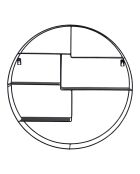 Mensola tonda con cornice Genk nera - D.47,5x10 cm