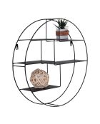 Mensola tonda con cornice Genk nera - D.47,5x10 cm