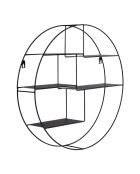 Mensola tonda con cornice Genk nera - D.47,5x10 cm