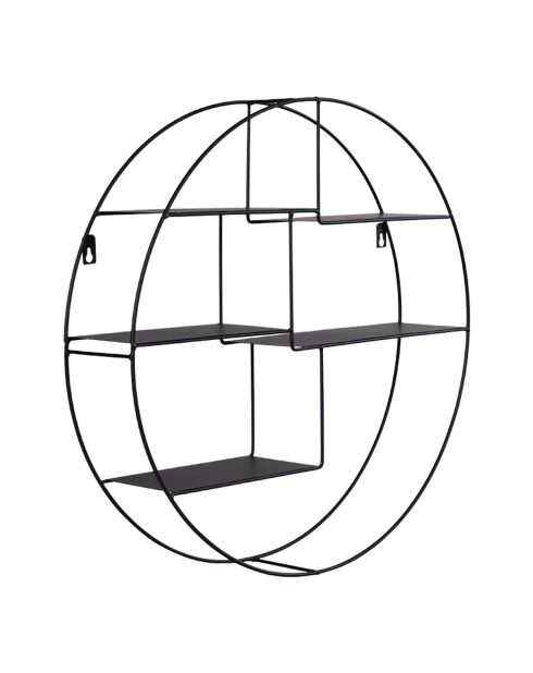 Mensola tonda con cornice Genk nera - D.47,5x10 cm