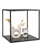 Estantería de pared Vita negra con marco y estantes - 36x36x36 cm