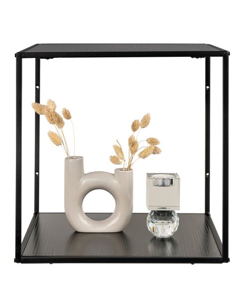 Schwarzes Vita Wandregal mit Rahmen und Regalen - 36x36x36 cm