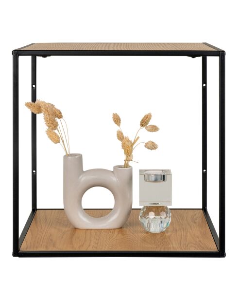 Estantería de pared con marco y estantes con aspecto de roble Vita nature - 36x36x36 cm