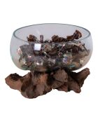 Décoration Goutte d'eau avec verre San Marino nature - D.15x15 cm