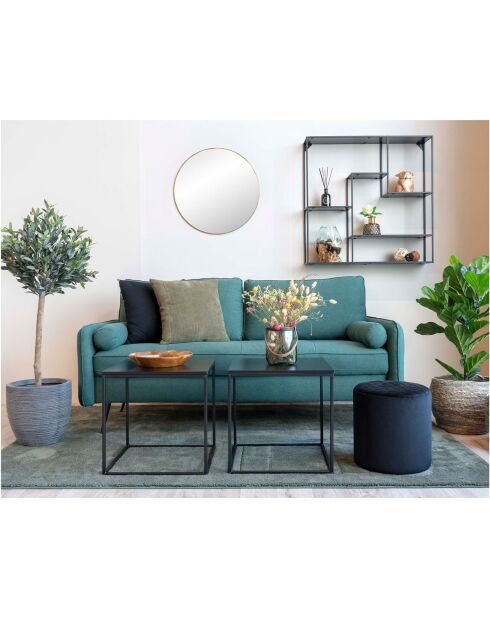 Beistelltisch mit Gestell und schwarzer Vita-Platte - 45x45x45 cm